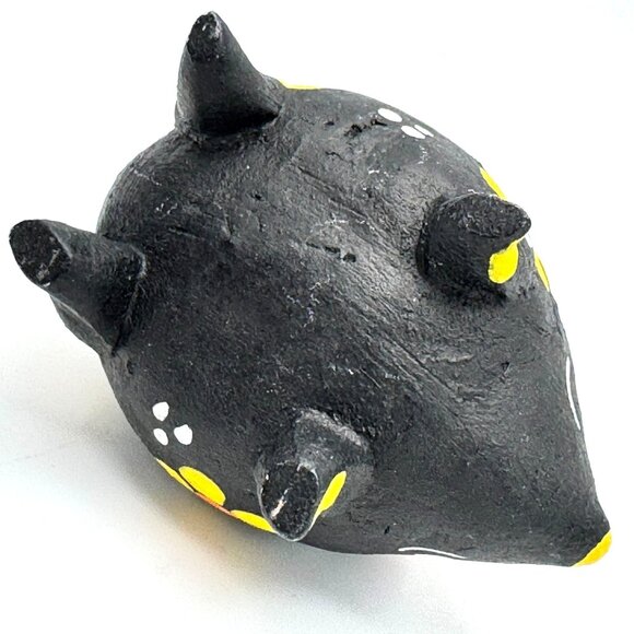 Hand Painted Mexican Folk Art Piggy Bank Figurine With Floral Design - Picture 9 of 9